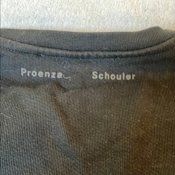 Proenza Schouler Black Asymmetrical Cropped Sweatshirt - Picture 6 of 8